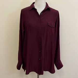 Rag & Bone Plum Color Oversized Button Down Tunic Size 2